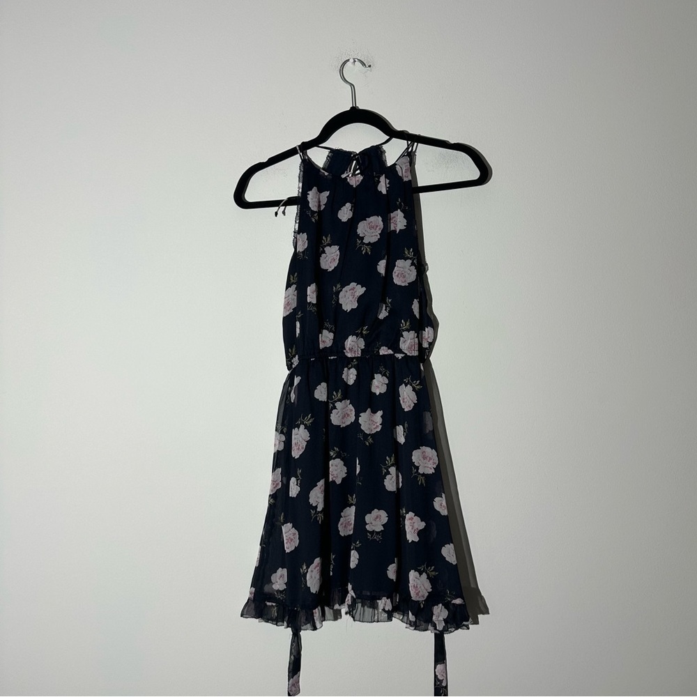 Abercrombie Fitch Floral Print Fit & Flare Ruffled Hem Womens size S